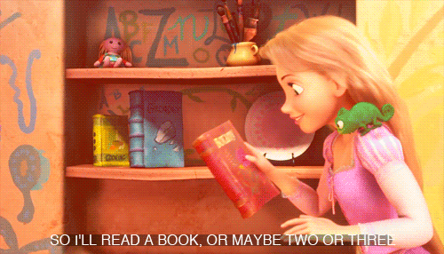tangled-rapunzel singing-reading-books-animated-gif-1 - Get Literary