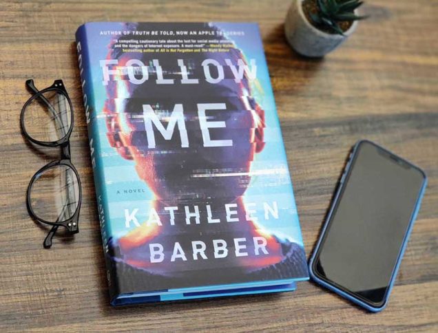 Follow Me Book Cover with glasses and phone