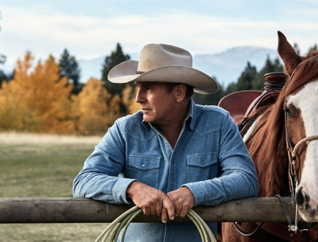 Kevin Costner on set of Yellowstone