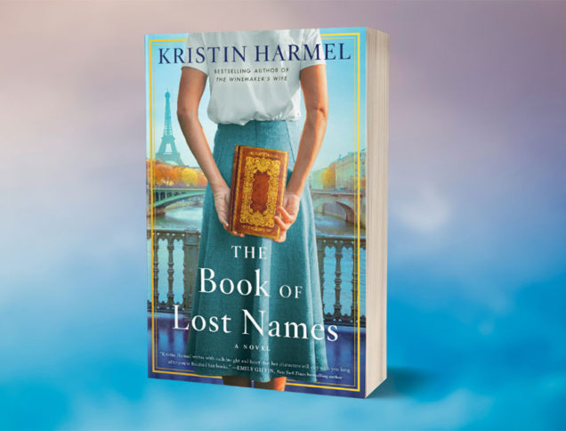 The Book of Lost Names book with blue background